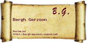 Bergh Gerzson névjegykártya