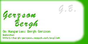 gerzson bergh business card